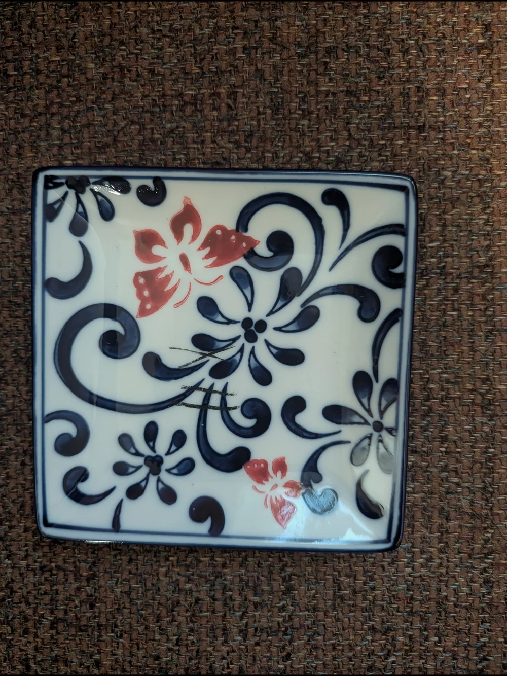 Pier 1 Imports Butterfly Blossom Rice Bowl & Snack Tray Or Trinket Dishes -New